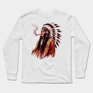 Native American Indian Chief Long Sleeve T-Shirt